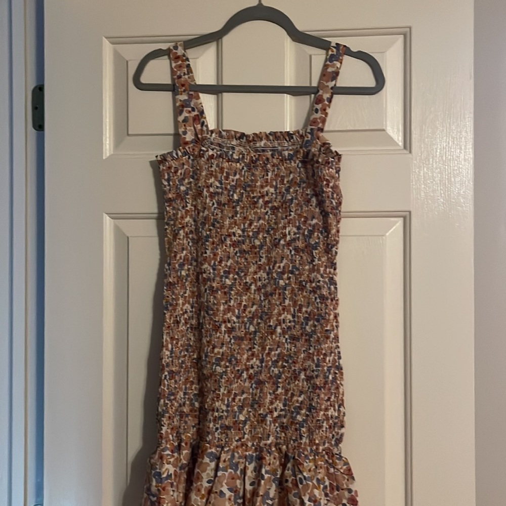 Smoked Ruffle Floral Dress - Picture 2 of 3